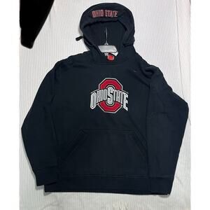 Nike Men's Ohio State Buckeyes Hoodie Large Black Small Zip Pocket On Sleeve